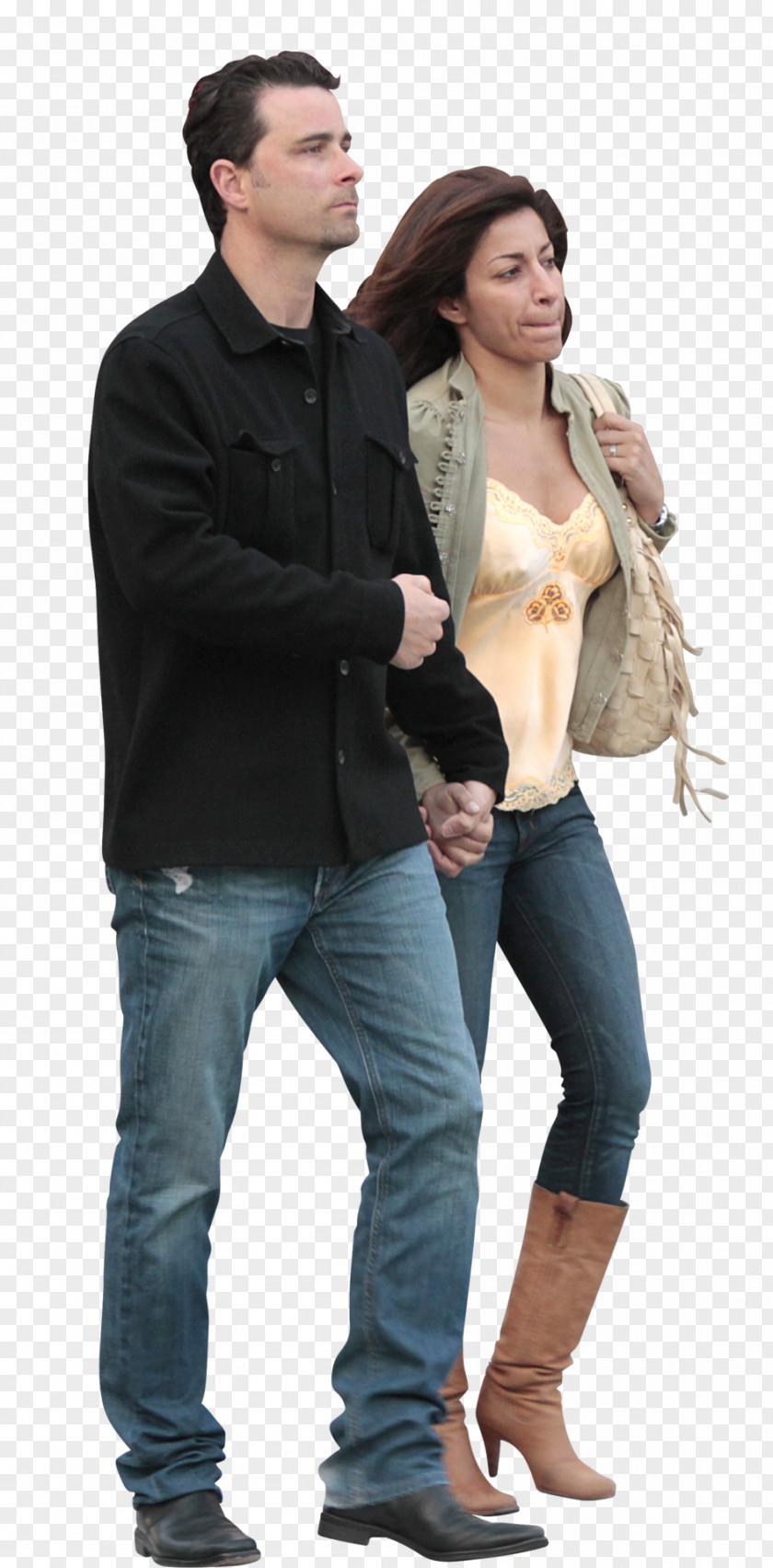 Couple Holding Hands Walking Jogging Woman PNG