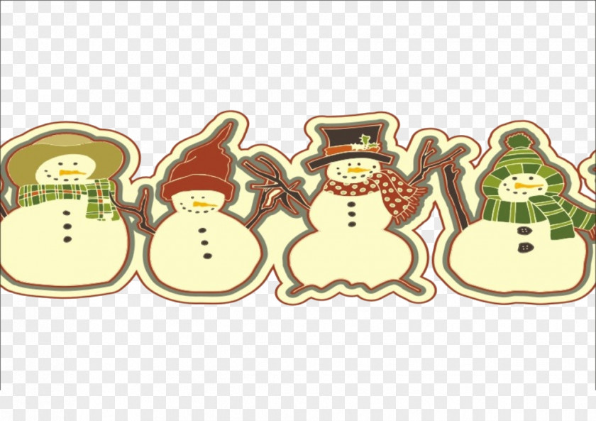 Snowman In A Row Sushi Winter PNG