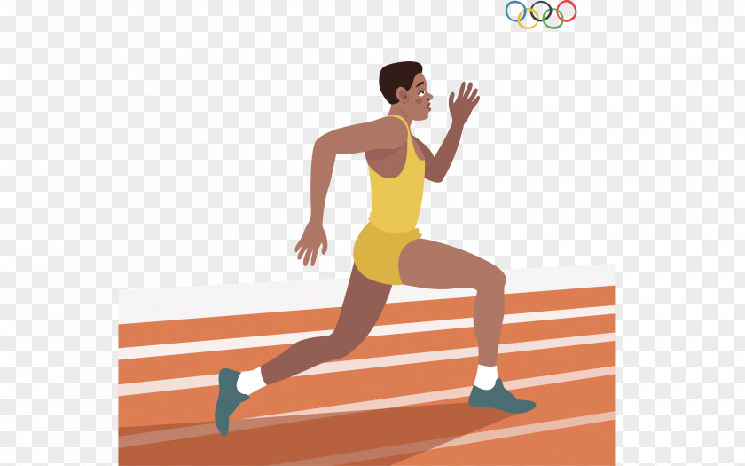 Vector Hand-painted Running Man 2016 Summer Olympics Euclidean Athlete PNG