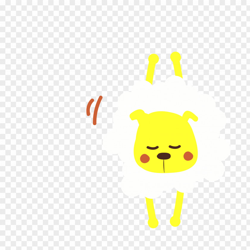 Vector Yellow White Cartoon Bear Smiley Pattern PNG