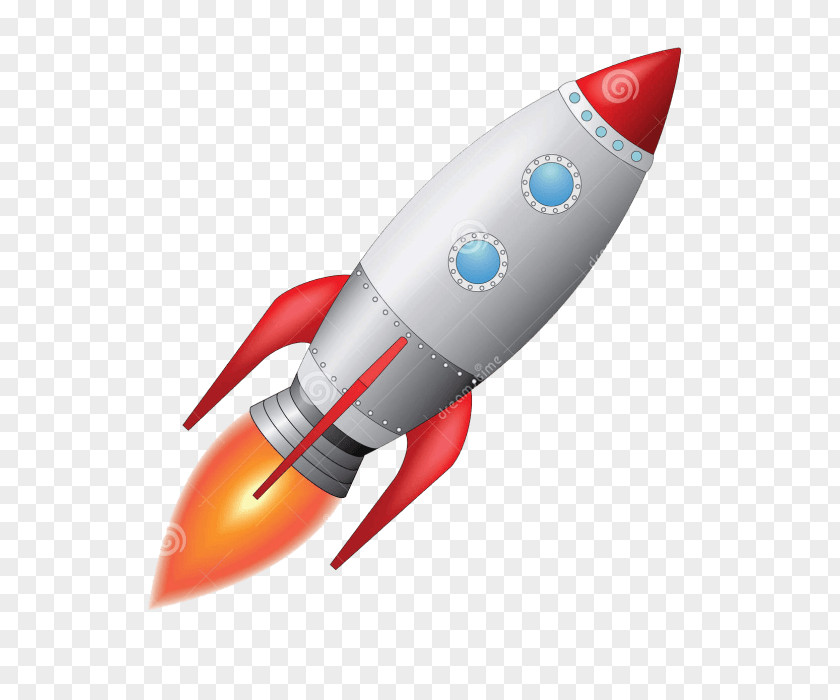 Cartoon Rocket Spacecraft Flight PNG