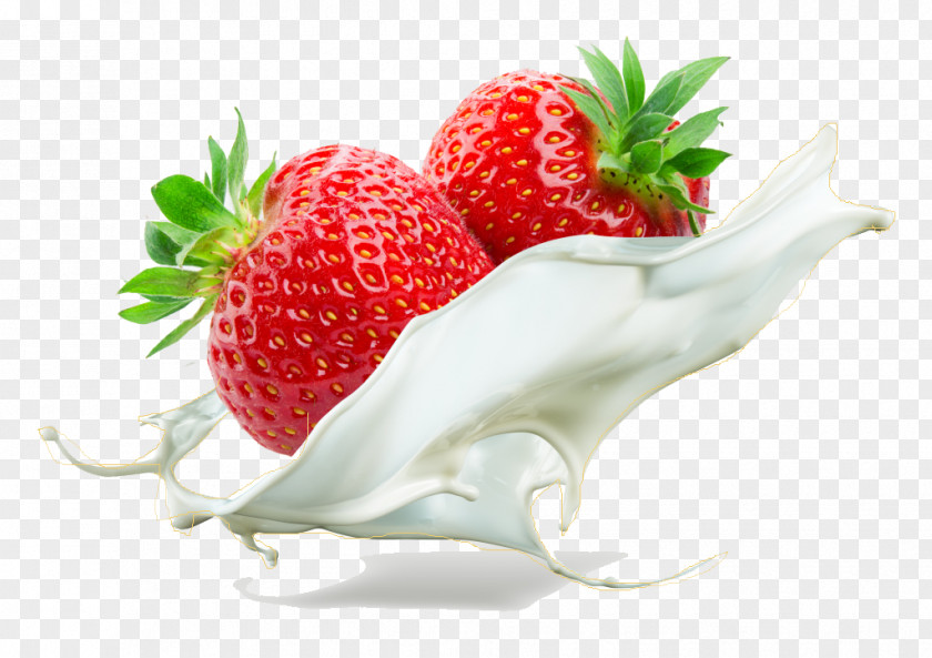 Dynamic Strawberry Milk Ice Cream Milkshake Juice PNG