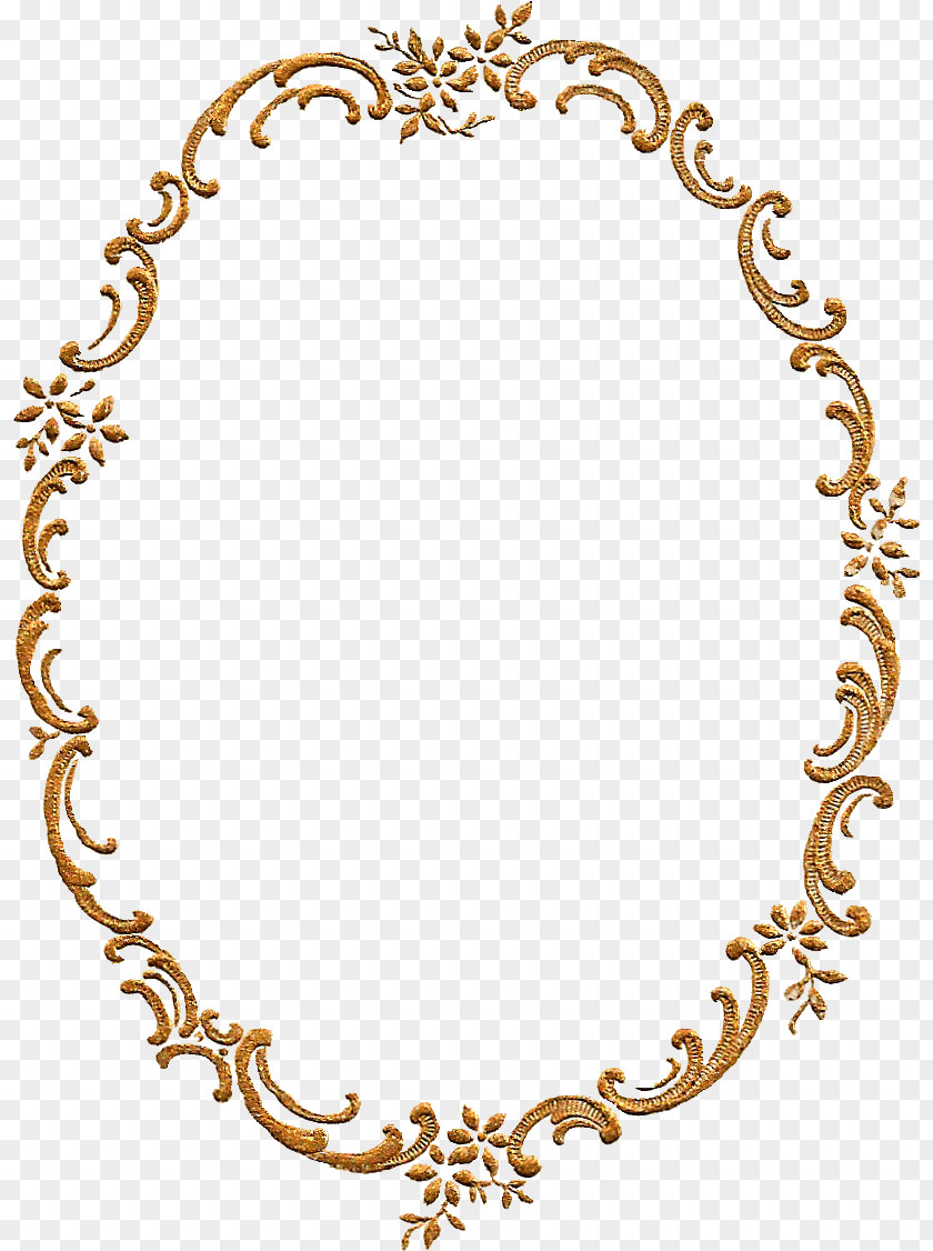 Metal Necklace Frame Gold PNG