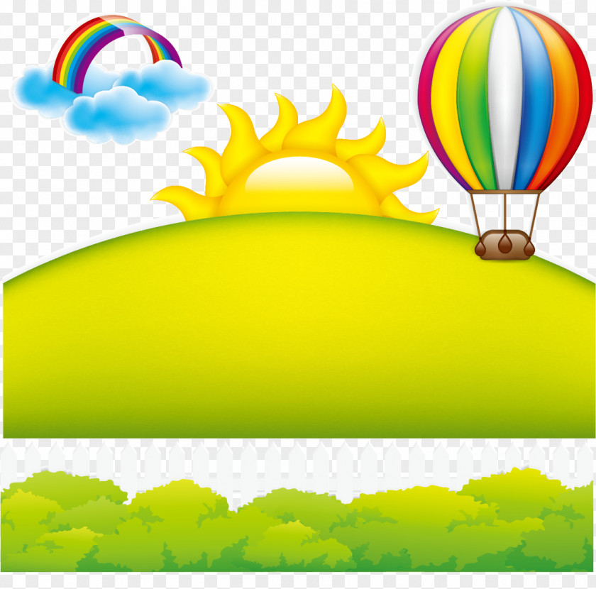 Solar Hot-air Balloon Rainbow Poster Material PNG