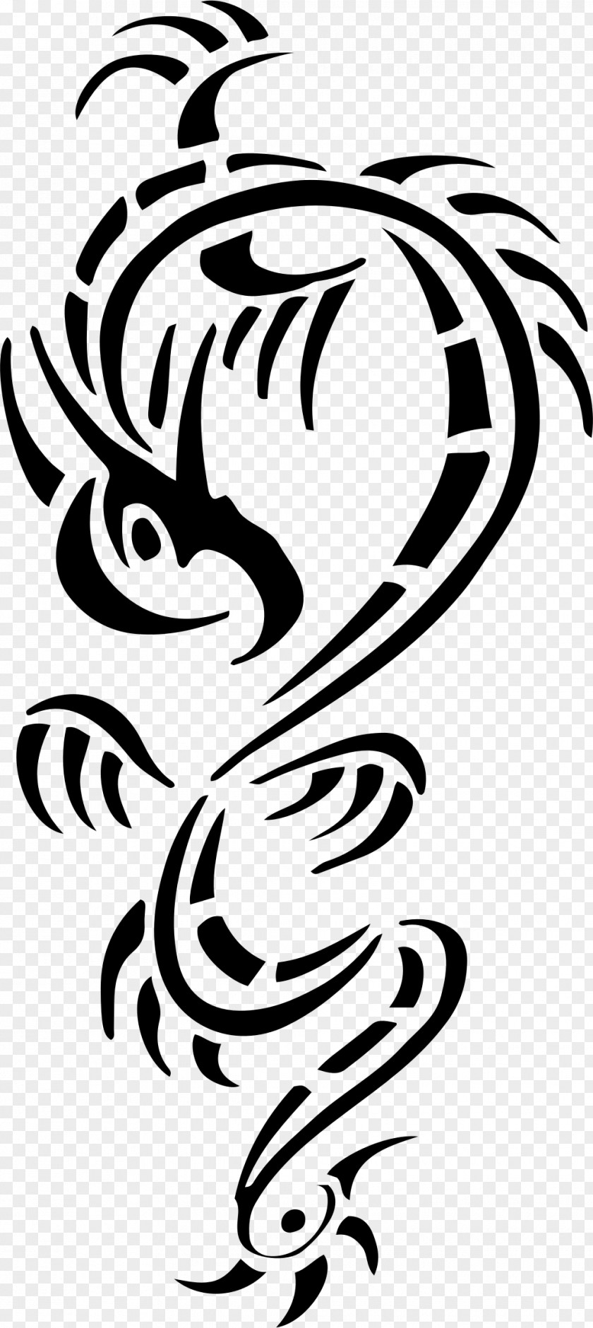 Tribal Tattoo Dragon Clip Art PNG