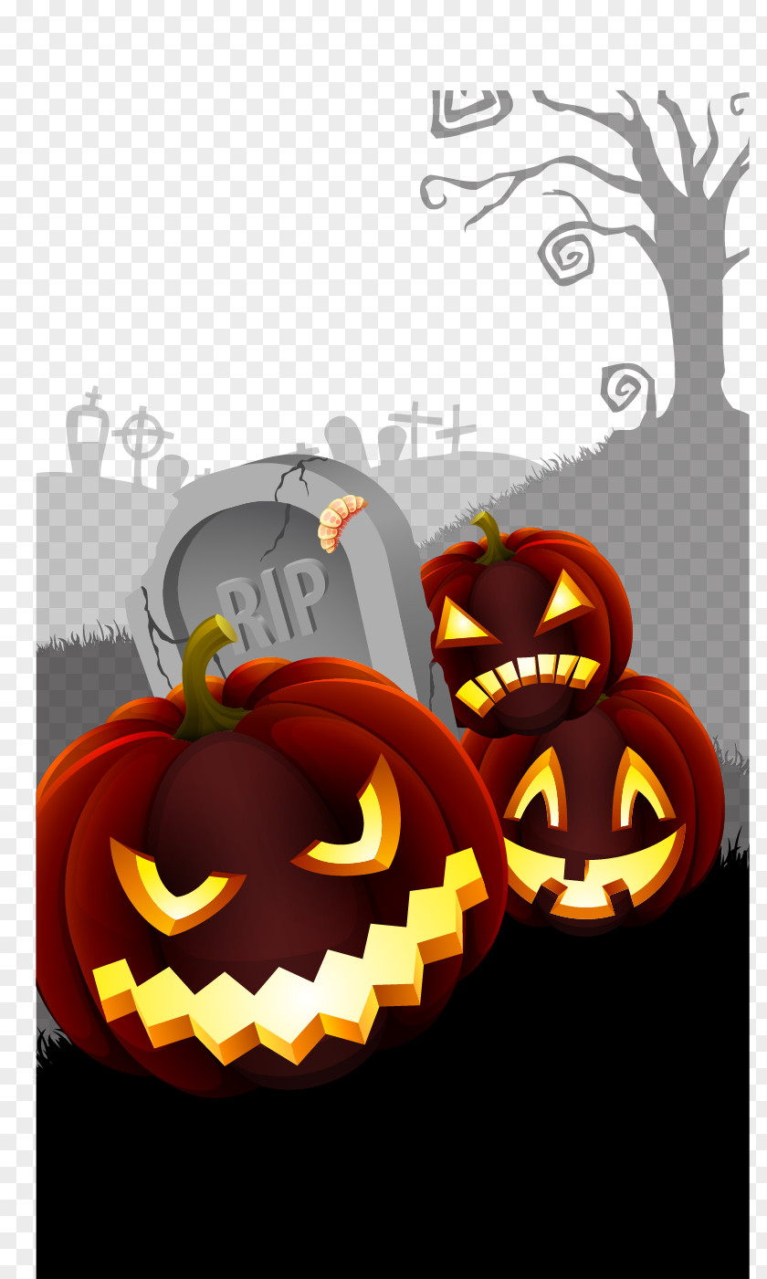 Halloween Elements Facebook Wallpaper PNG