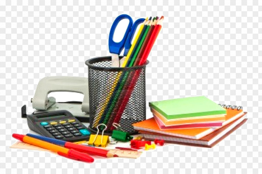 Office Desk Paper Supplies Stationery Business PNG