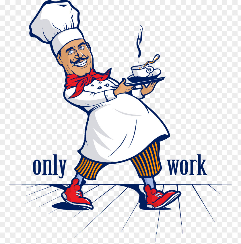 Artwork Cartoon Character Vector Material, Chef Cooking Illustration PNG