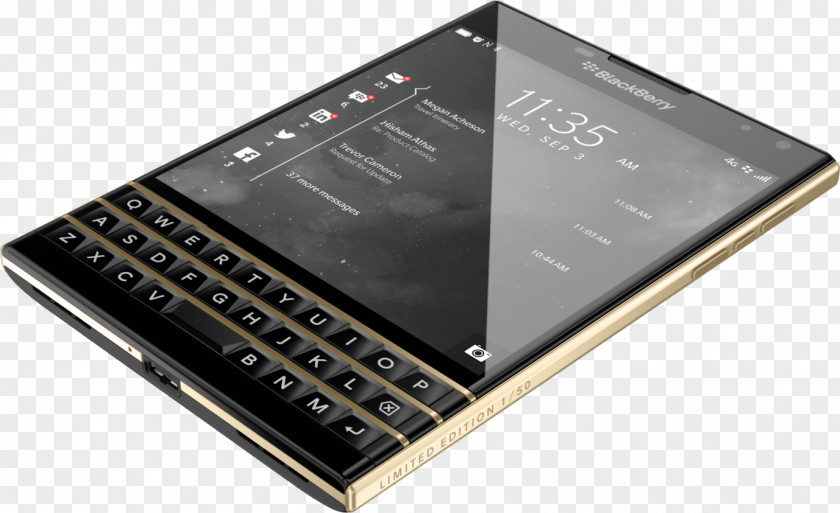 Blackberry BlackBerry Passport Gold Smartphone PNG