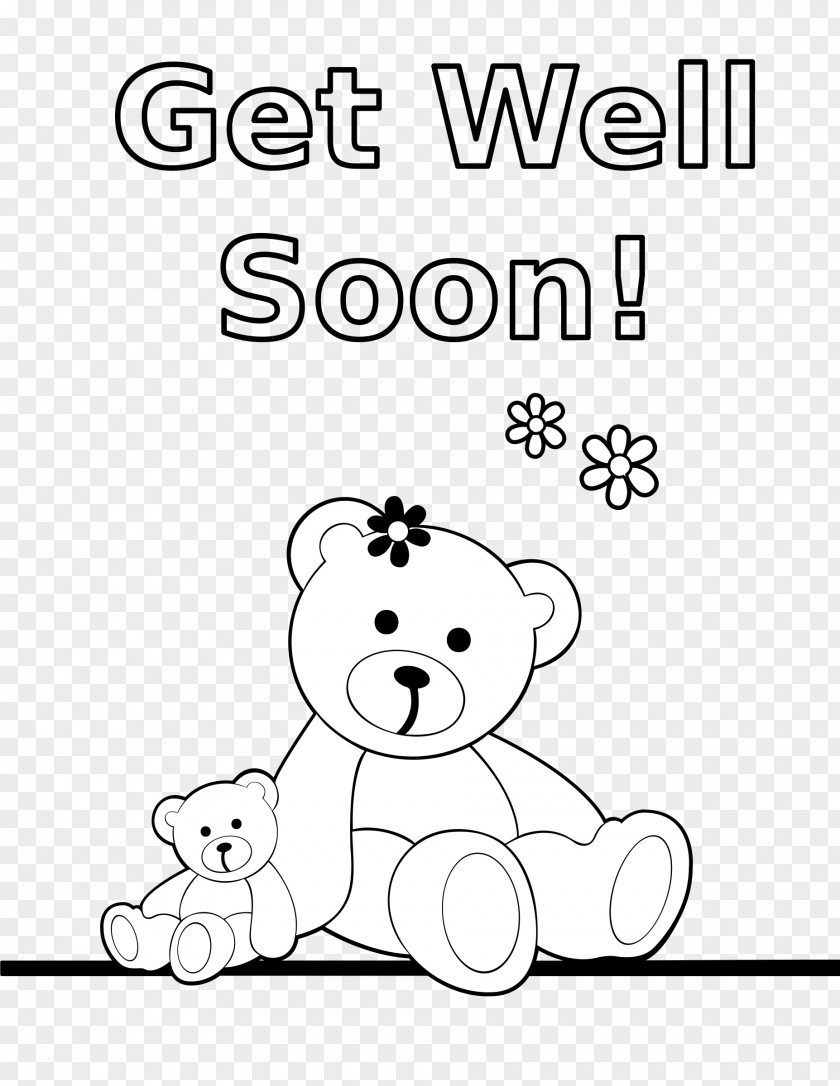 Get Well Soon Coloring Book Bear Clip Art PNG
