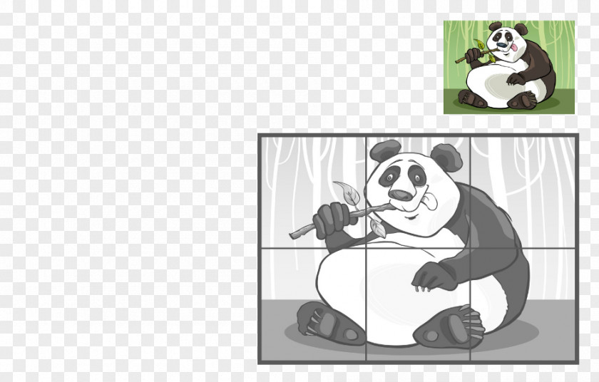 Kid Play Giant Panda Puzzle Game Coloring Book PNG