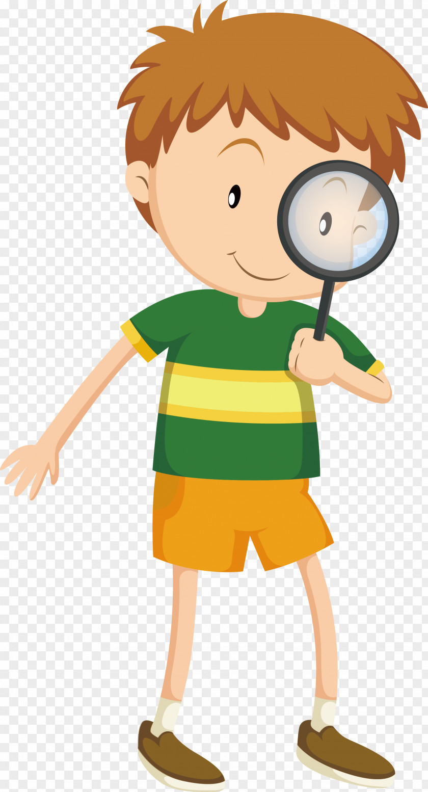 Vector To Take The Magnifying Glass Boy Download PNG