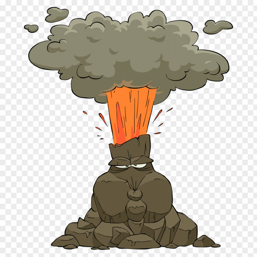 Vector Volcano Eruption Lava Cartoon Clip Art PNG