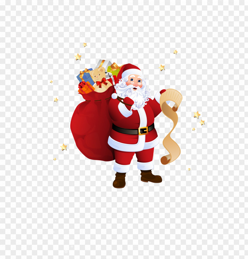 Santa Claus Carrying A Gift Pxe8re Noxebl Mrs. Sxe1pmi Christmas PNG