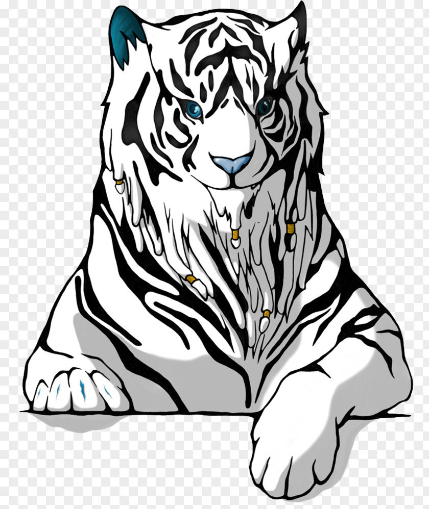 White Tiger Cat Clip Art PNG