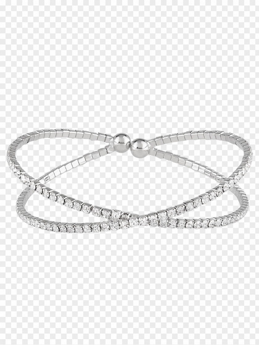Double Loop Necklace Charm Bracelet Bangle Silver Jewellery PNG