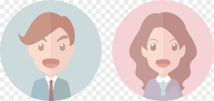 Male And Female Cartoon Icon Avatar Logo PNG