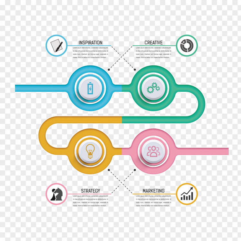 Vector Bending Lines And Rings Circle Infographic PNG