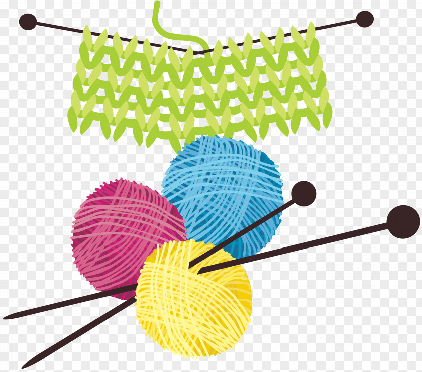 Embroidery Needle Knitting Yarn Ornament PNG