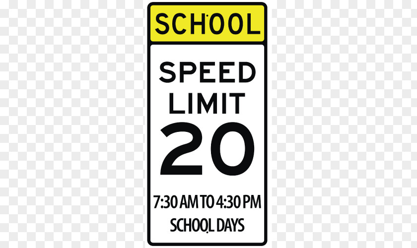 School Zone Speed Limit Traffic Sign PNG