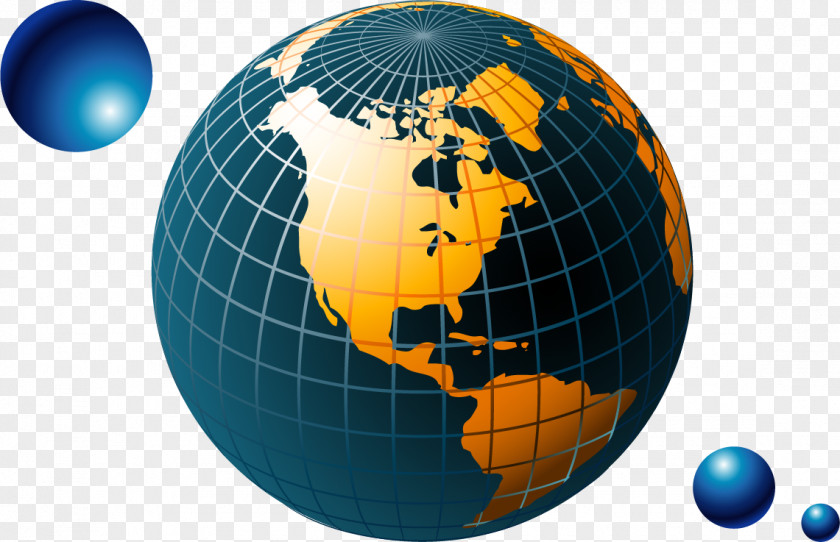 Earth Three-dimensional Vector Globe World Map Business PNG