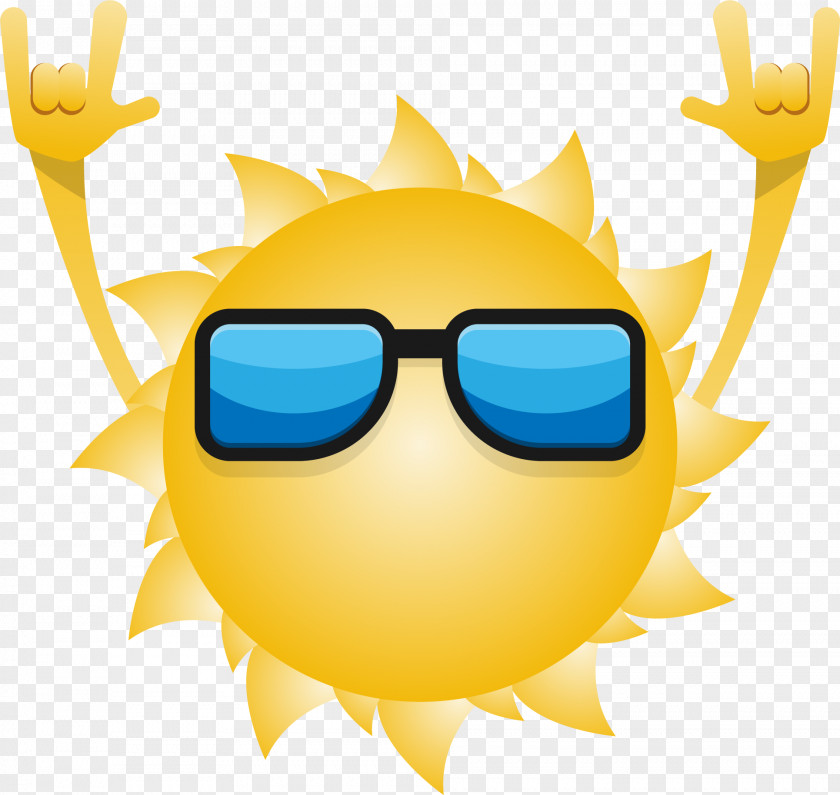 Vector Cartoon Sun Wearing Sunglasses Father Drawing Clip Art PNG