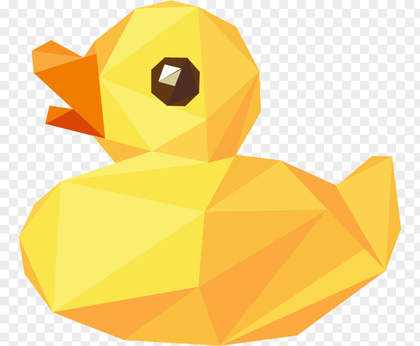 Big Yellow Duck Text Illustration PNG