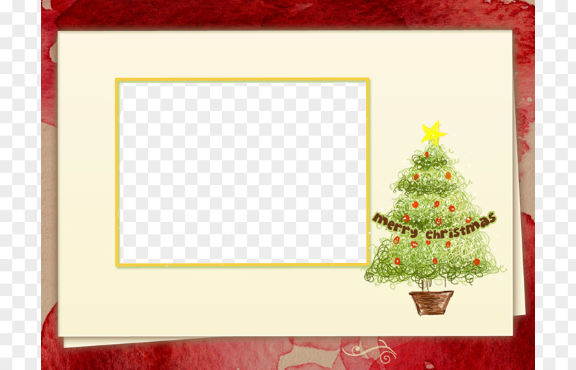 Christmas Tree Yellow Border Royal Message Wish Card Mother PNG