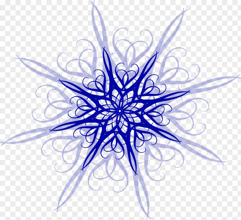 Beautiful Blue Snowflake Shape PNG