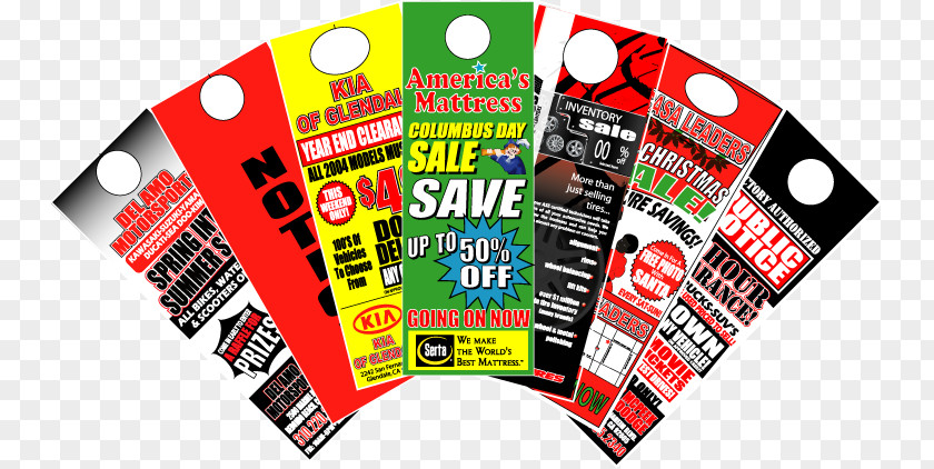 Door Advertising Hanger Printing Service PNG