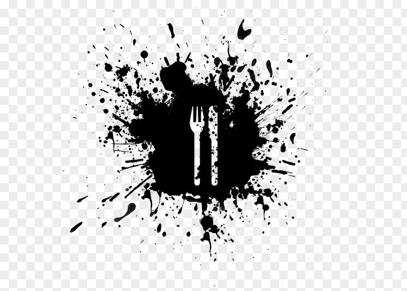 Fork And Knife Paint Black Clip Art PNG