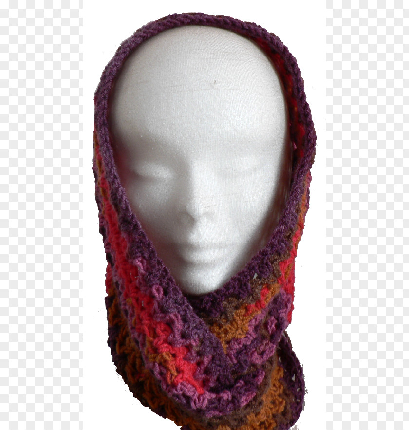 Multico Scarf Crochet Neck Wool PNG