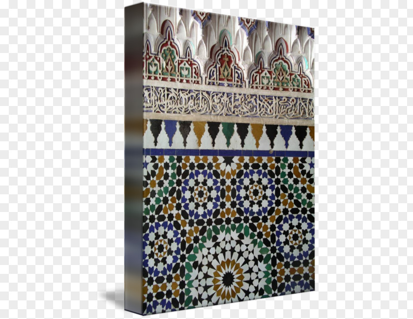 Moroccan Tiles Mausoleo Di Moulay Ismail Glass Morocco Mosaic Gallery Wrap PNG