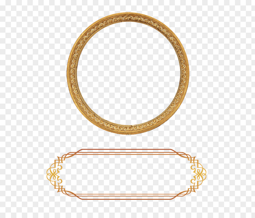 Hollow Frame Jewelry Ornament Gold Picture PNG