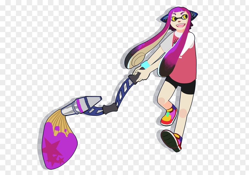 Inkling Squid Splatoon Digital Art Drawing PNG