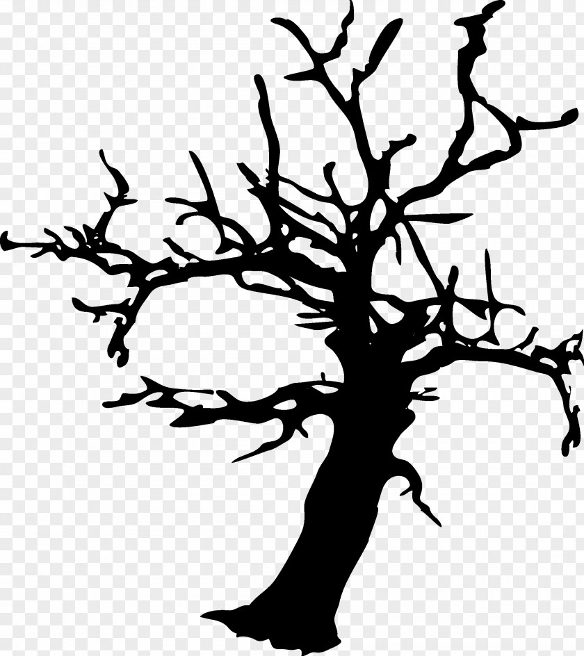 Black Halloween Tree PNG