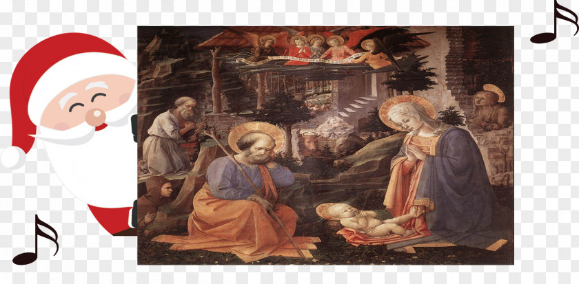 Christmas Joseph, Jerome, Mary Magdalen And Hilarion Adoration Of The Child With Saints Art Filippo Lippi PNG