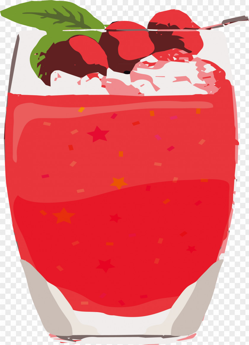 Hand Painted Red Cherry Juice Strawberry Jus De Cerise PNG