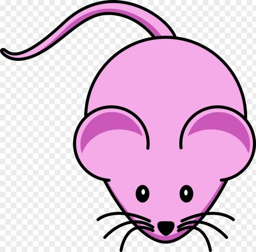 Pink And Purple Little Mouse Computer Cartoon Clip Art PNG