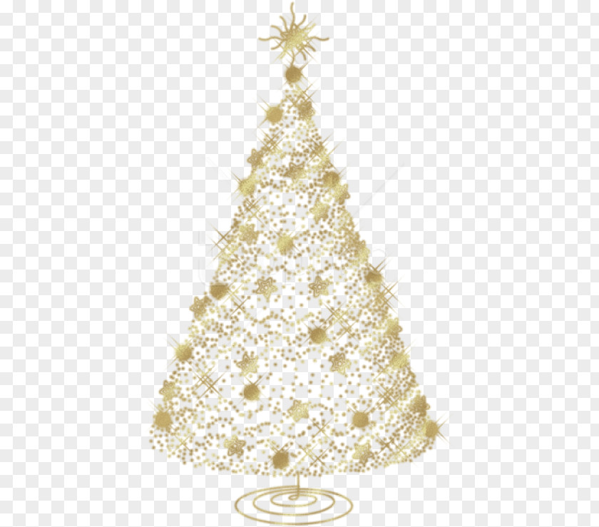 Spruce Beige Christmas Tree Gold PNG