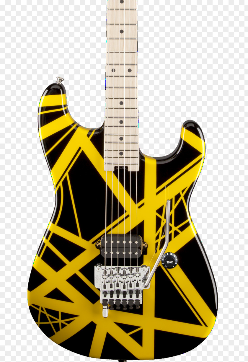 Electric Guitar EVH Striped Series Van Halen Frankenstrat PNG