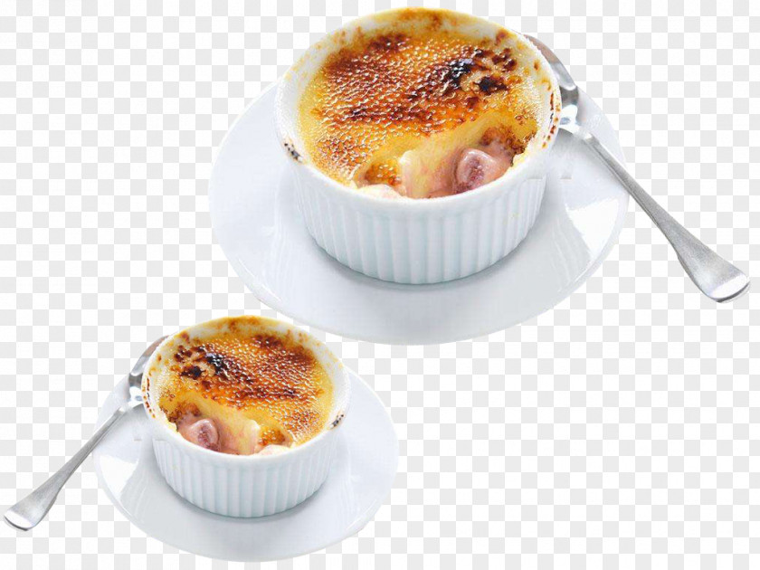 Two Cups Of Egg Pudding Crxe8me Brxfblxe9e Caramel Custard Bxe1nh Cream PNG
