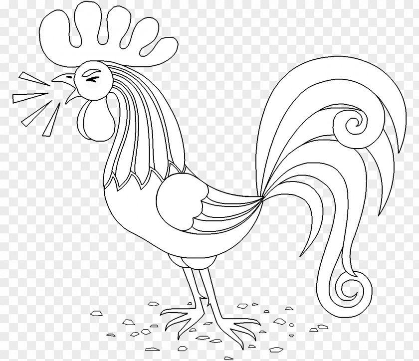 Chicken Rooster Drawing Line Art Clip PNG