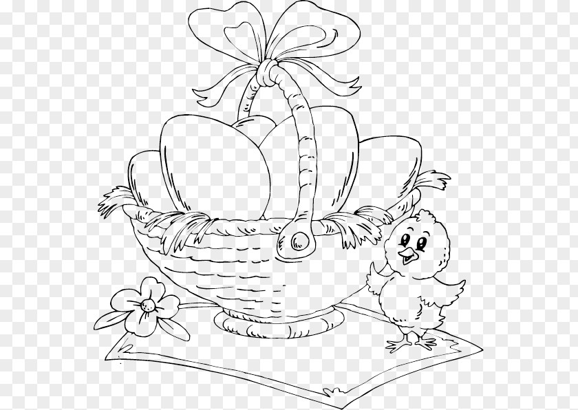 Color Easter Bunny Egg Coloring Book Basket PNG