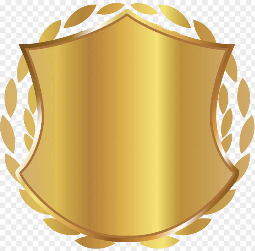 Golden Shield Badge Icon PNG