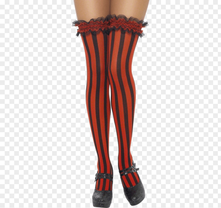 Red And White Vertical Stripe Lighthouse Stocking Hold-ups Sock Garter Tights PNG
