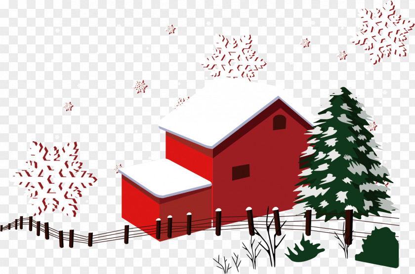 Winter House Snow Warm Material Christmas PNG