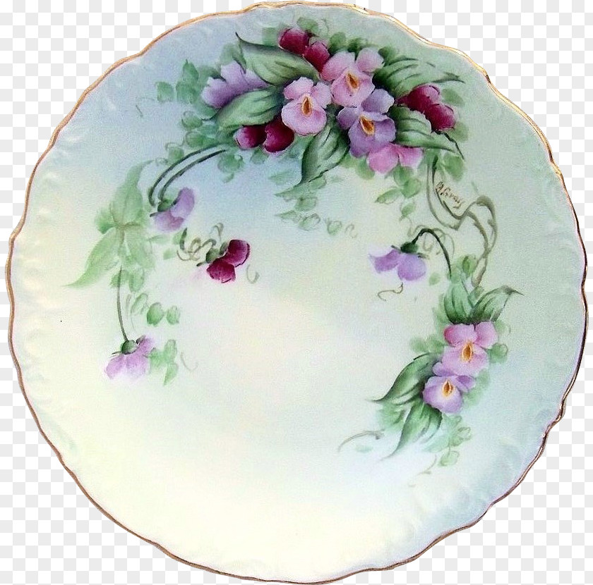 Hand-painted Floral Material Tableware Platter Plate Ceramic Saucer PNG