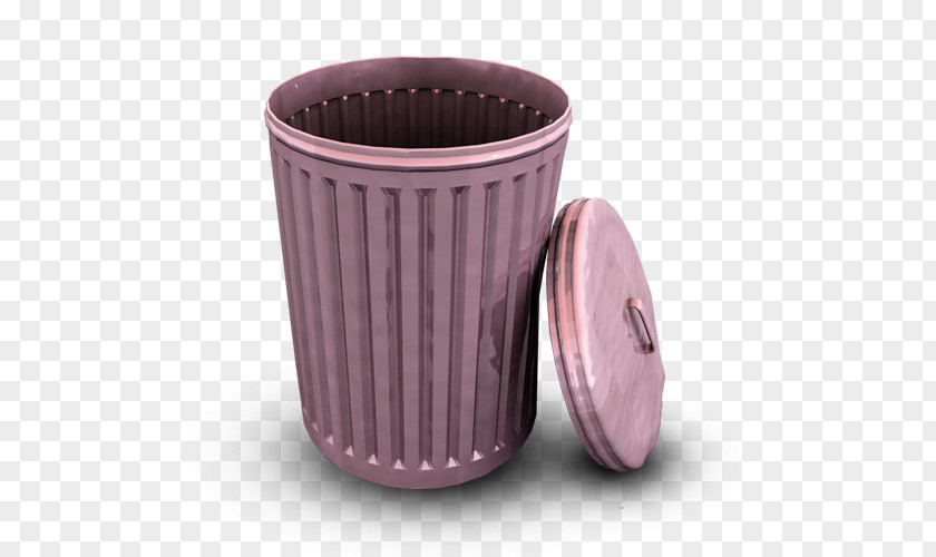 Purple Trash Waste Container Recycling Bin ICO Icon PNG