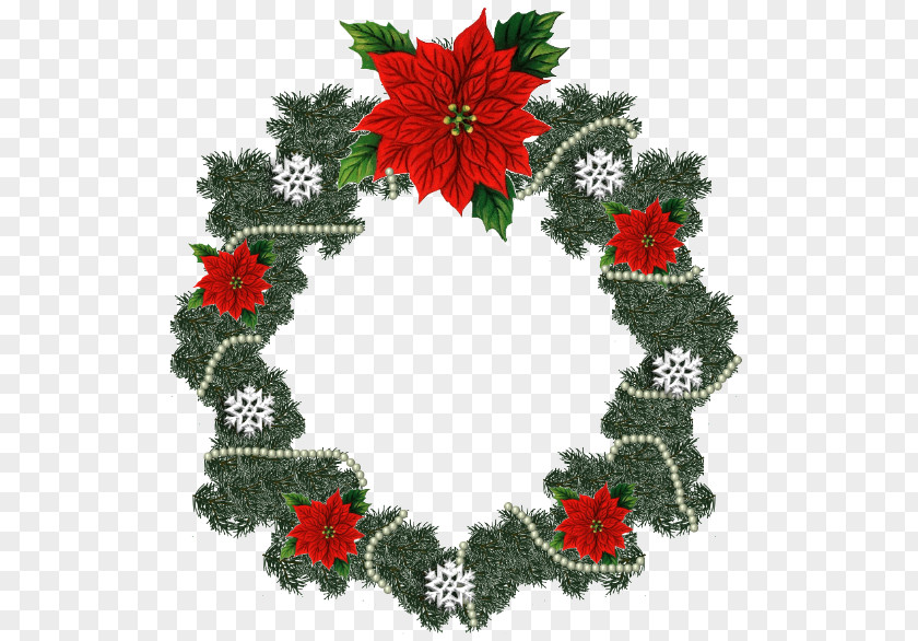 Santa Claus Wreath Christmas Ornament Card PNG